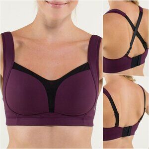 Lululemon Run Sports Bra Purple Plum Black 32C